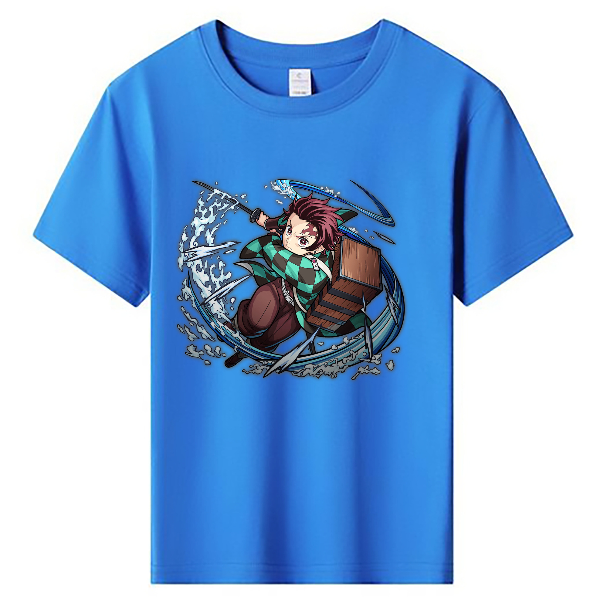 （画像用） 鬼滅の刃 竈門 炭治郎／かまど たんじろう Kamado Tanjirou 綿100％キッズTシャツ（フロントプリント）